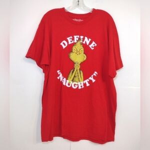 We love line   The Grinch. Define Naughty. Red shirt size (XL)